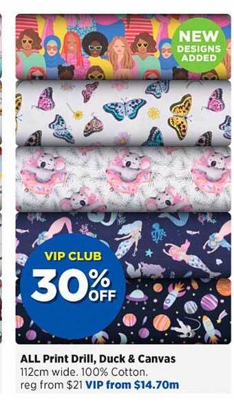 Spotlight All print drill, duck & canvas offer