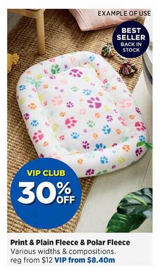 Spotlight Print & plain fleece & polar fleece offer