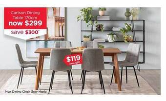 Early Settler Max dining chair grey marle offer
