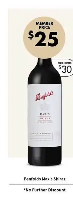 Vintage Cellars Penfolds max's shiraz offer