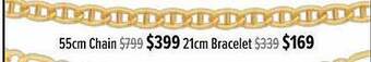 Shiels 55cm chain 21cm bracelet offer