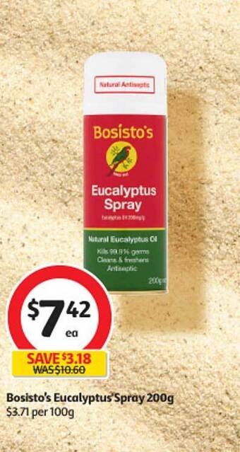Coles Bosisto's eucalyptus spray 200g offer