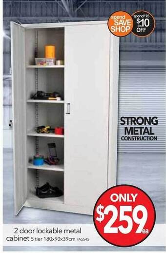 Cheap as Chips 2 door lockable metal cabinet offer