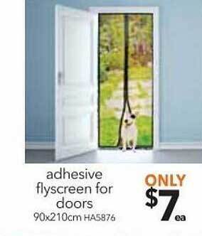 Adhesive flyscreen for doors