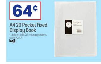 Officeworks A4 20 pocket fixed display book offer