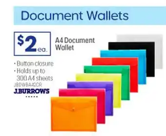 Officeworks J.burrows a4 document wallet offer