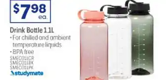 Officeworks Studymate drink bottle 1.1l offer
