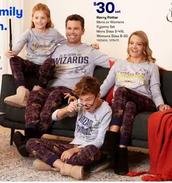 BIG W Harry Potter Mens or Womens Pyjama Set Men Size S-4XL/ Womens SIze 8-20 offer