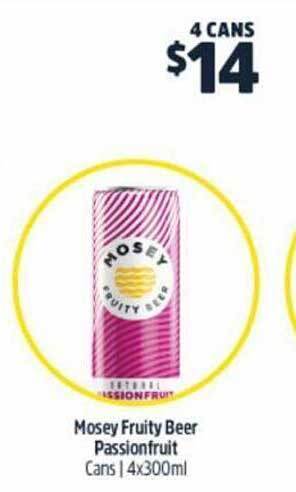BWS Mosey fruity beer passionfruit offer