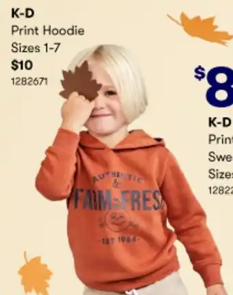 BIG W K-D Print Hoodie Size 1-7 offer