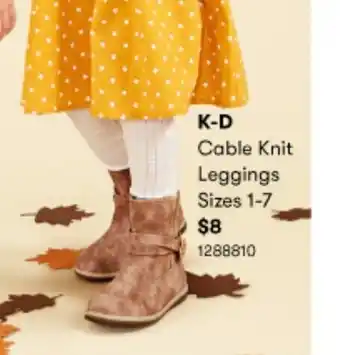 BIG W K-D Cable Knit Leggings Size 1-7 offer