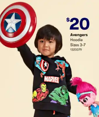BIG W Avengers Hoodie Size 3-7 offer