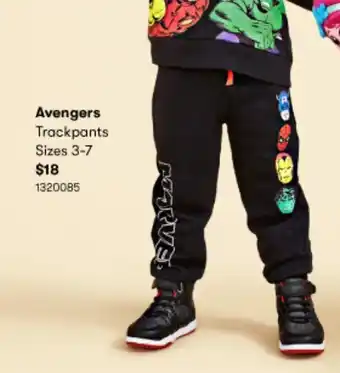 BIG W Avengers Trackpants Size 3-7 offer