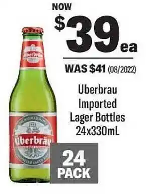 Uberbrau imported lager bottles