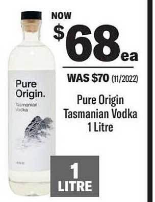 Liquorland Pure origin tasmanian vodka offer