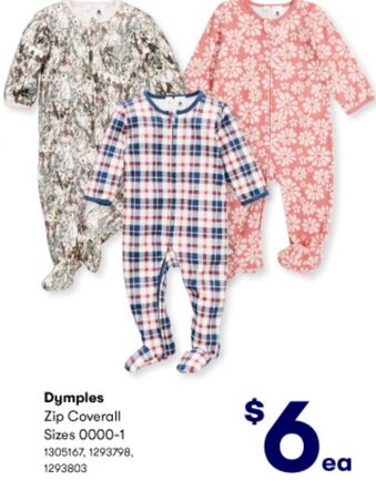BIG W Dymples Zip Coverall Sizes 0000-1 offer