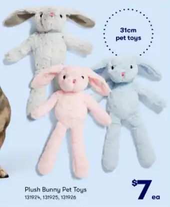 BIG W Plush Bunny Pet Toys offer