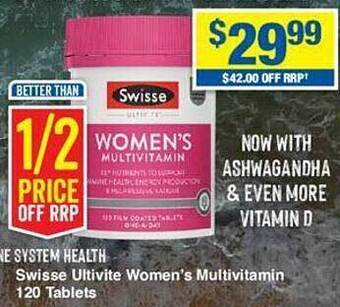My Chemist Swisse ultivite women's multivitamin 120 tablets offer