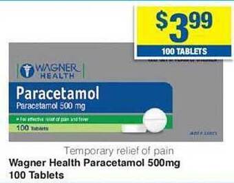 My Chemist Wagner health paracetamol 500 mg 100 tablets offer