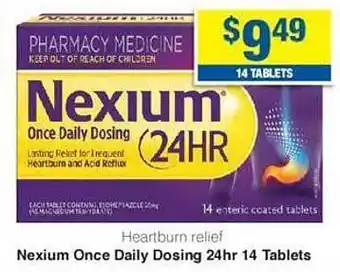 My Chemist Nexium once daily dosing 24hr 14 tablets offer