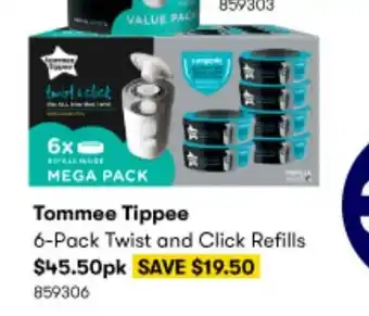 BIG W Tommee Tippee 6-Pack Twist and Click Refills offer