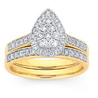 Prouds 9ct gold diamond bridal set offer