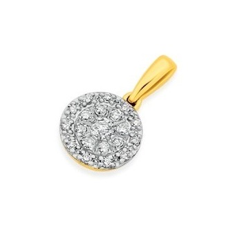 Prouds 9ct gold diamond cluster pendant offer