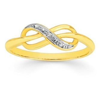 Prouds 9ct gold diamond infinity ring offer