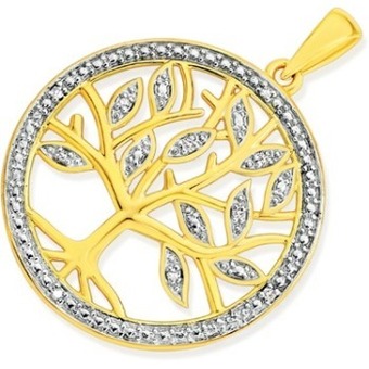 Prouds 9ct gold diamond tree of life pendant offer