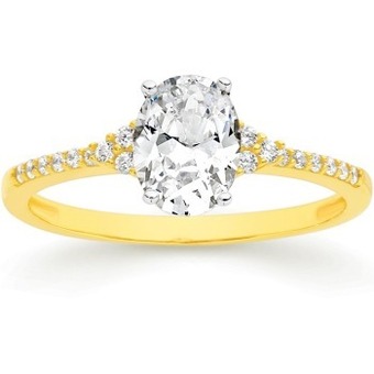 Prouds 9ct gold cubic zirconia ring offer