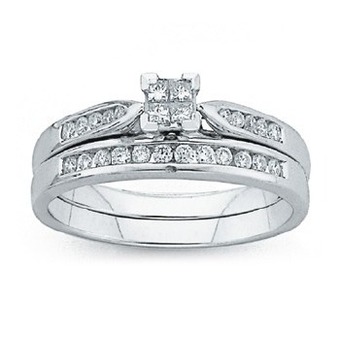 Prouds 9ct white gold diamond bridal set offer