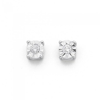 Prouds 9ct white gold diamond stud earrings offer
