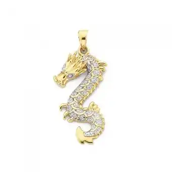 Prouds 9ct gold gents two tone dragon pendant offer
