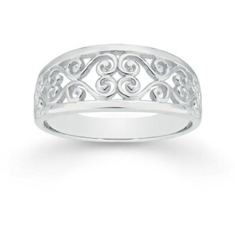 Prouds Sterling silver tapered scroll ring size r offer