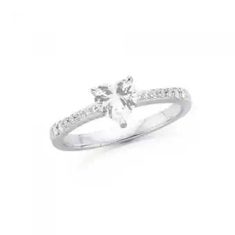 Prouds Sterling silver cubic zirconia heart dress ring offer
