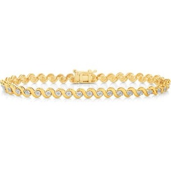 Angus & Coote 9ct gold diamond wave bracelet offer