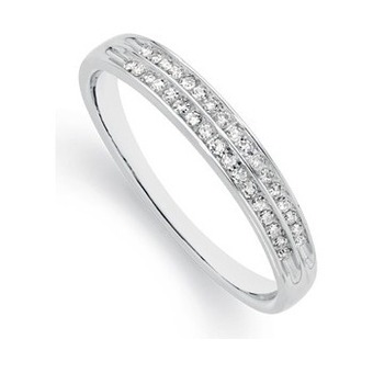 Angus & Coote 9ct white gold diamond double row ring offer