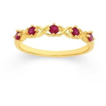 Angus & Coote 9ct gold natural ruby ring offer