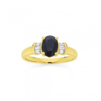 Angus & Coote 9ct gold sapphire & diamond ring offer