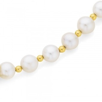 Angus & Coote 9ct gold cultured fresh water pearl 45cm necklace offer