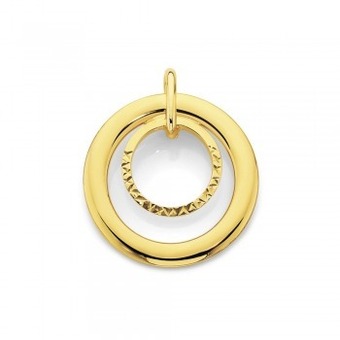 Angus & Coote 9ct gold double circle pendant offer