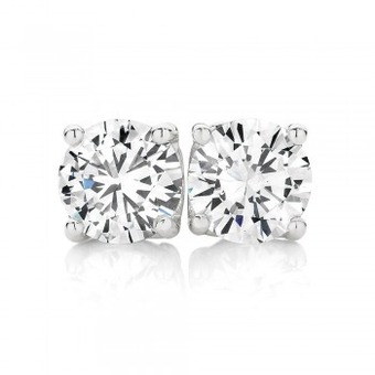 Angus & Coote Sterling silver four claw 6.5mm cubic zirconia studs offer