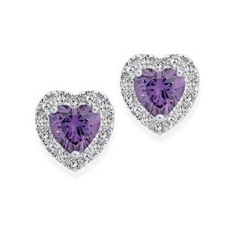 Angus & Coote Sterling silver violet cubic zirconia earrings offer