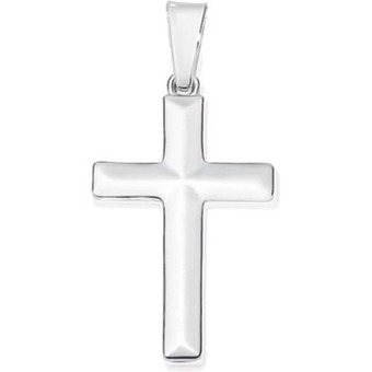 Sterling silver gents 30mm plain bevel cross pendant
