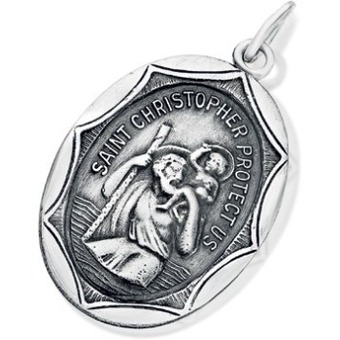 Angus & Coote Sterling silver gents st. christopher pendant offer