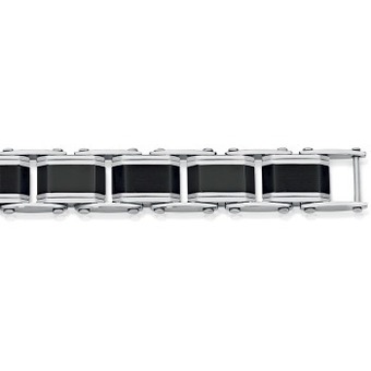 Angus & Coote M+y stainless steel black centre/silver line edge gents bracelet offer