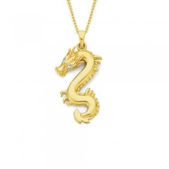 Angus & Coote 9ct gold two tone gents dragon pendant offer