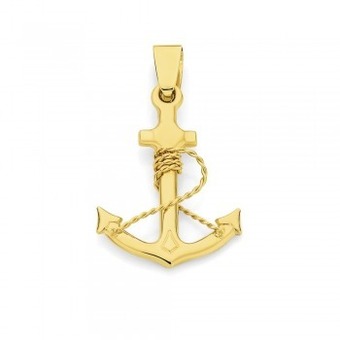 Angus & Coote 9ct gold gents anchor pendant offer