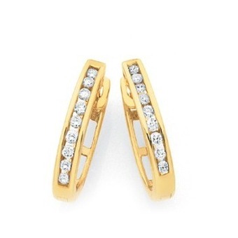 Goldmark 9ct gold diamond huggies offer