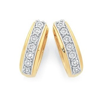 Goldmark 9ct gold diamond huggie earrings offer